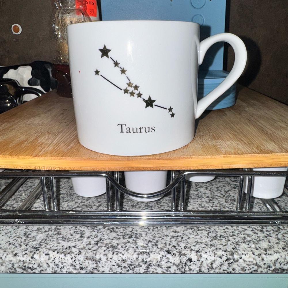 Cost Plus World Market Taurus Mug - White and Black